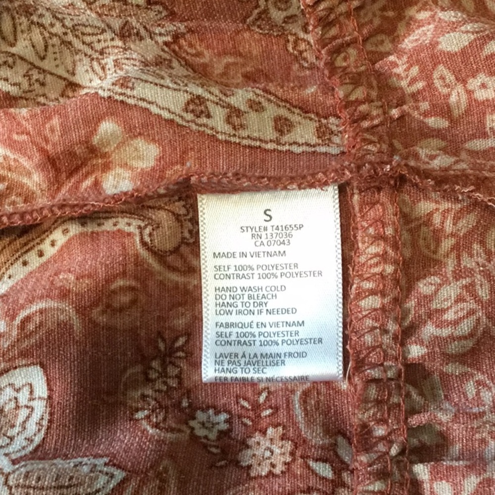 Paper Crane Rust Paisley Tiered Short-Sleeve Tunic - Picture 6 of 6